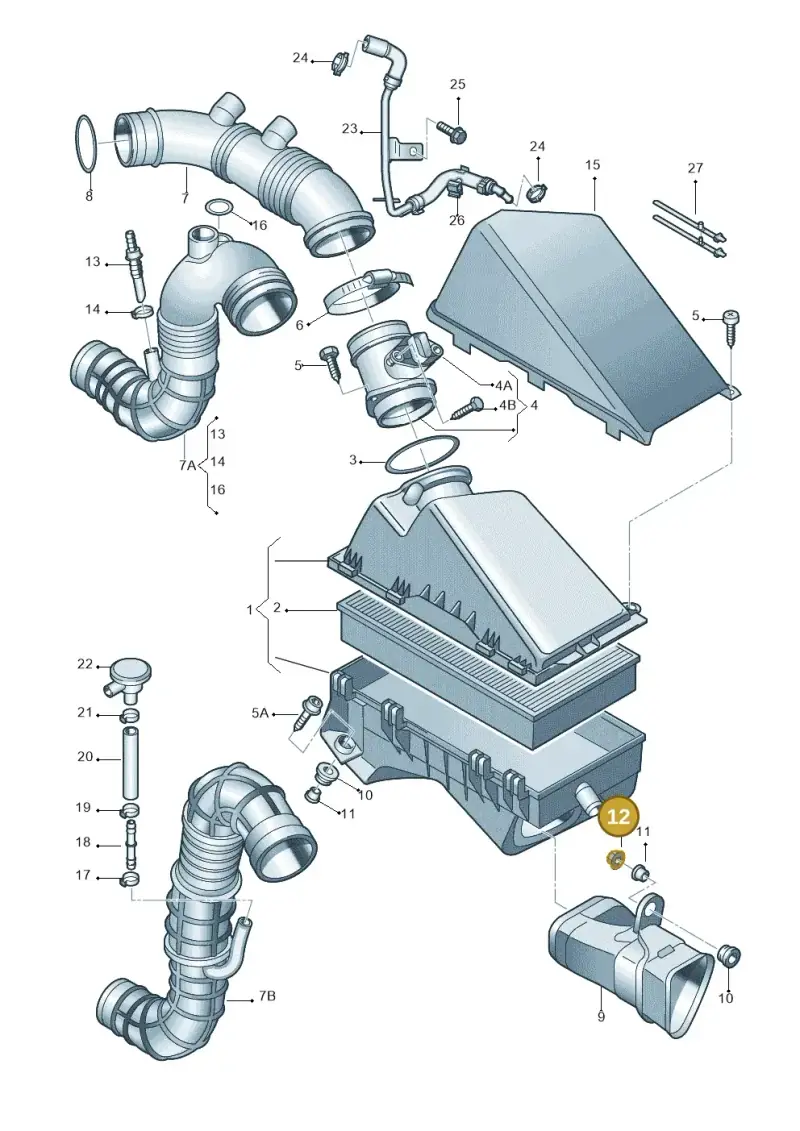 N90106302 — Audi A3/S3/QUATTRO (2000-2003) diagram 229129150, position 12