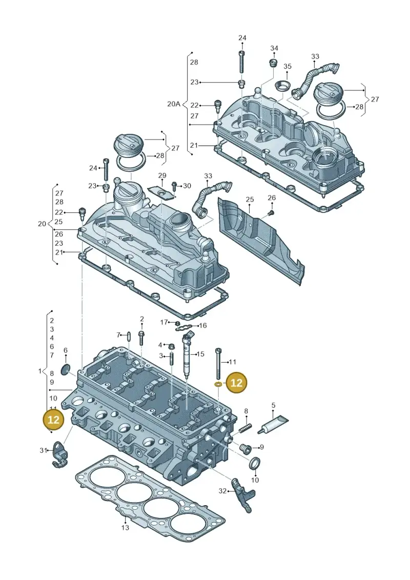 N90115701 — Audi Q3 2.0 TDI (2014-2019) diagram 646103560, position 12