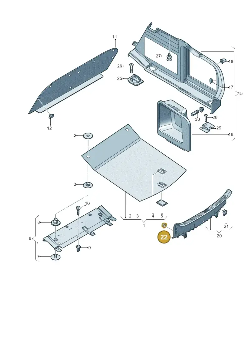N90132606 — Audi A4 av. 2.0 tdi (2011-2015) diagram 448863800, position 22