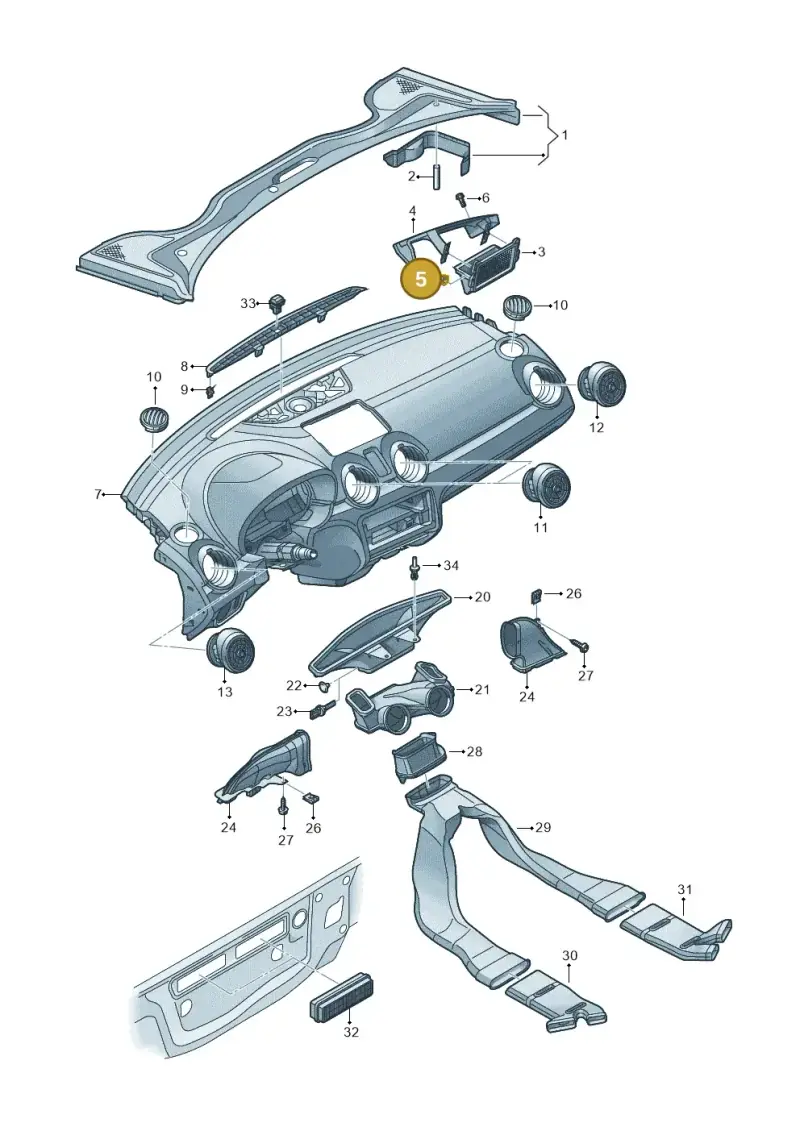N90132606 — Audi A1 Sportback (2014-2018) diagram 708819300, position 5