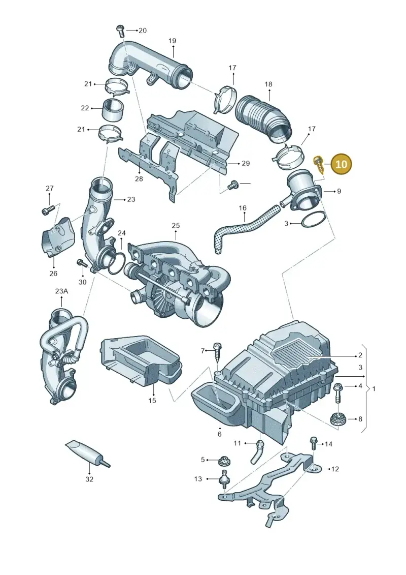 N90172004 — Audi RSQ3 qu. 2.5 (2013-2018) diagram 676133300, position 10