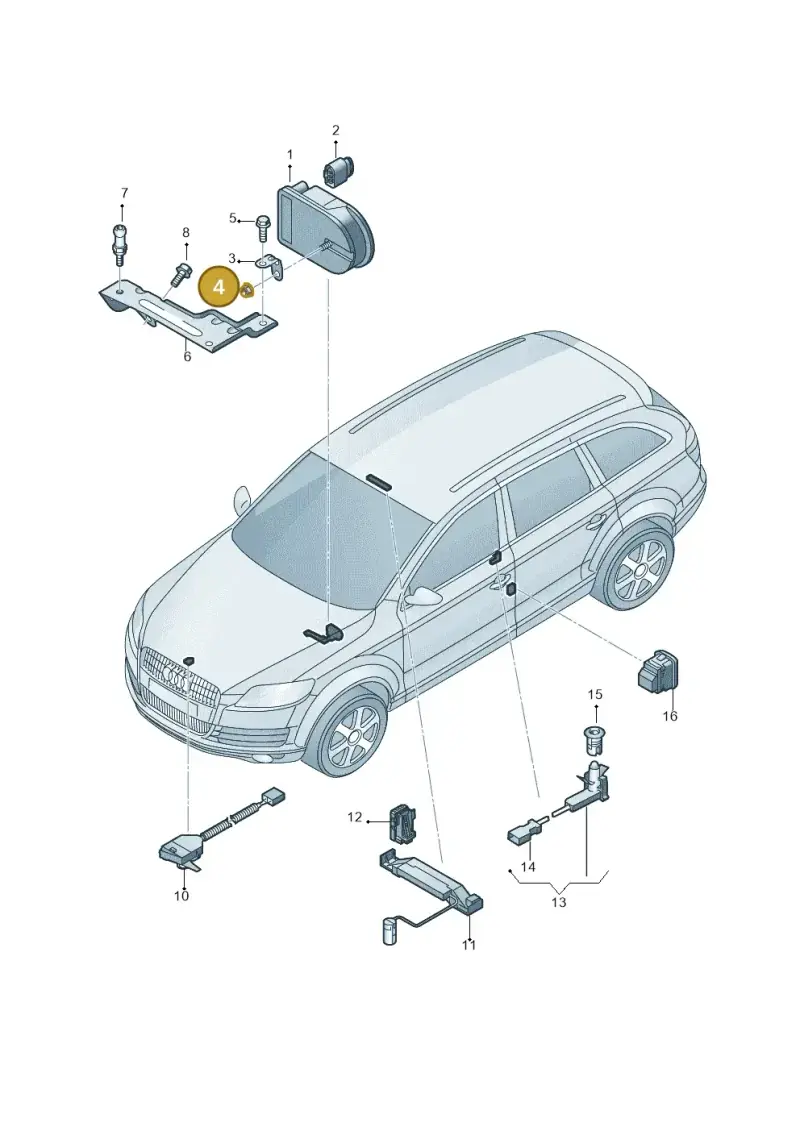 N90183802 — Audi Q7 qu. 3.0 TDI (2009-2015) diagram 493951400, position 4