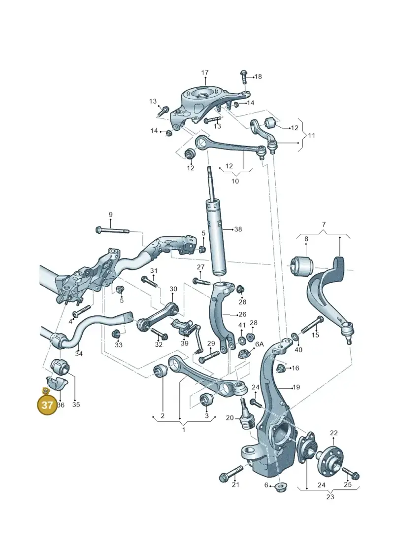 N90183802 — Audi A4 Av. Allroad (2008-2016) diagram 620407000, position 37