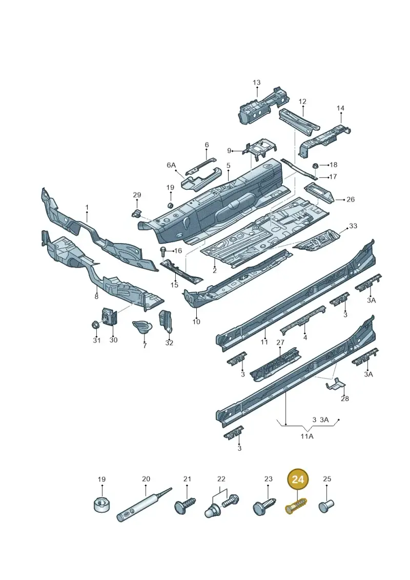 N90231601 — Audi A3 Sportback (2016-2020) diagram 745803050, position 24