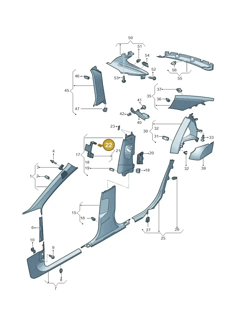 N90251602 — Audi A6 2.0 (2018-) diagram 430867650, position 22
