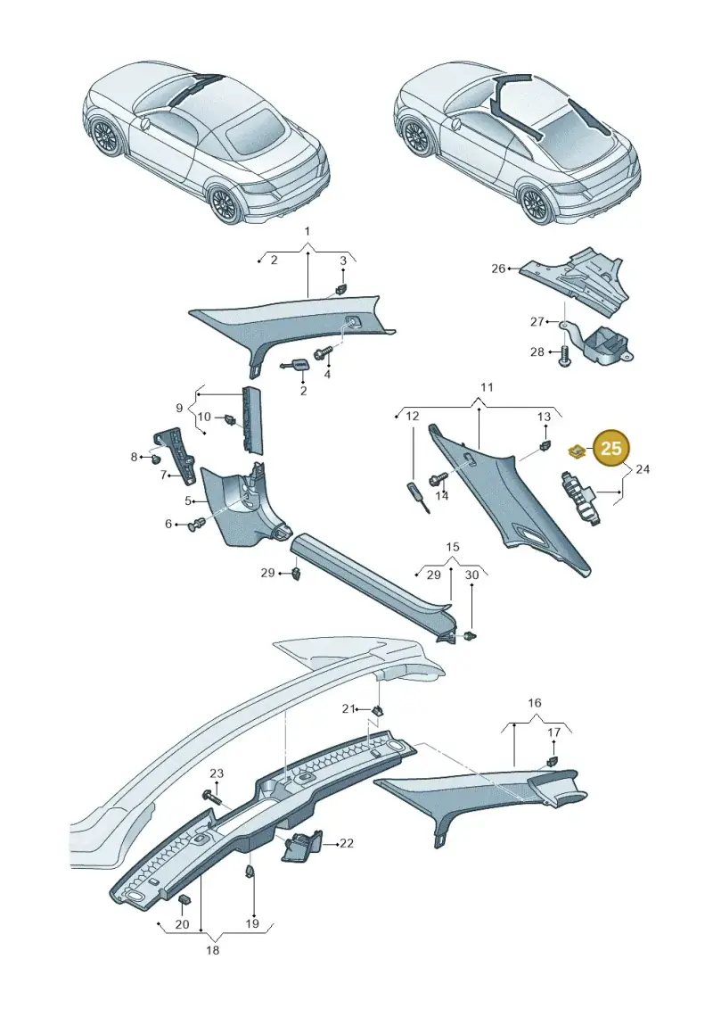 N90251602 — Audi TTRS Coupe (2016-2023) diagram 850867650, position 25