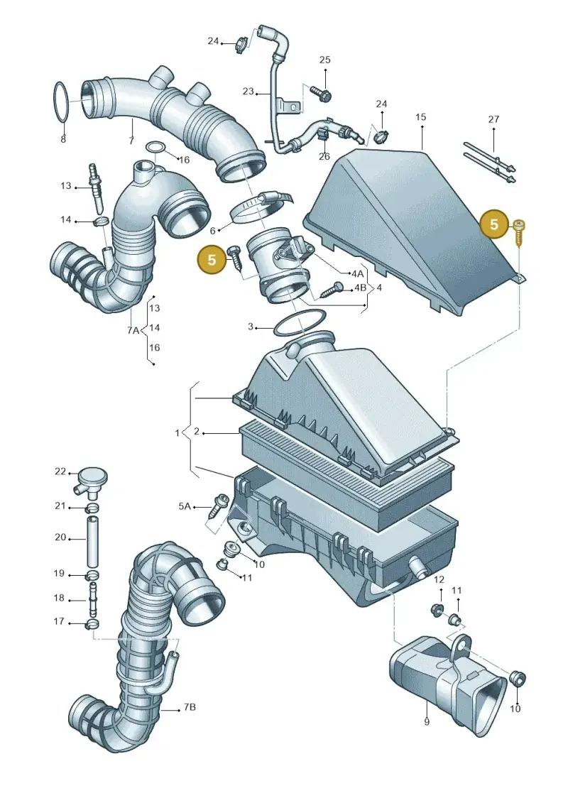 N90271602 — Audi A3/S3/QUATTRO (2000-2003) diagram 229129150, position 5