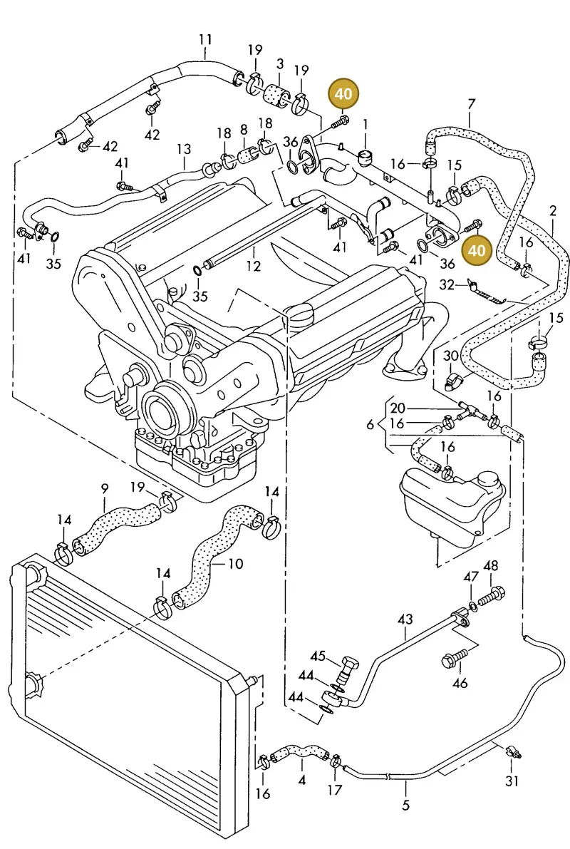 N90271602 — Audi A8 quattro (1999-2002) diagram 255121650, position 40