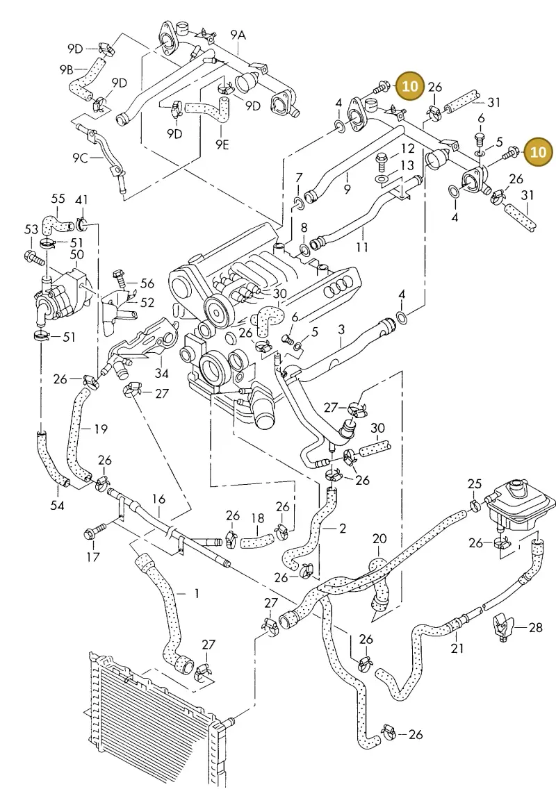 N90271602 — Audi A6/Avant (1997-2001) diagram 260121670, position 10