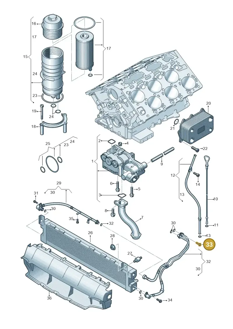 N90271604 — Audi Q7 qu. 3.0 TDI (2009-2015) diagram 493115500, position 33