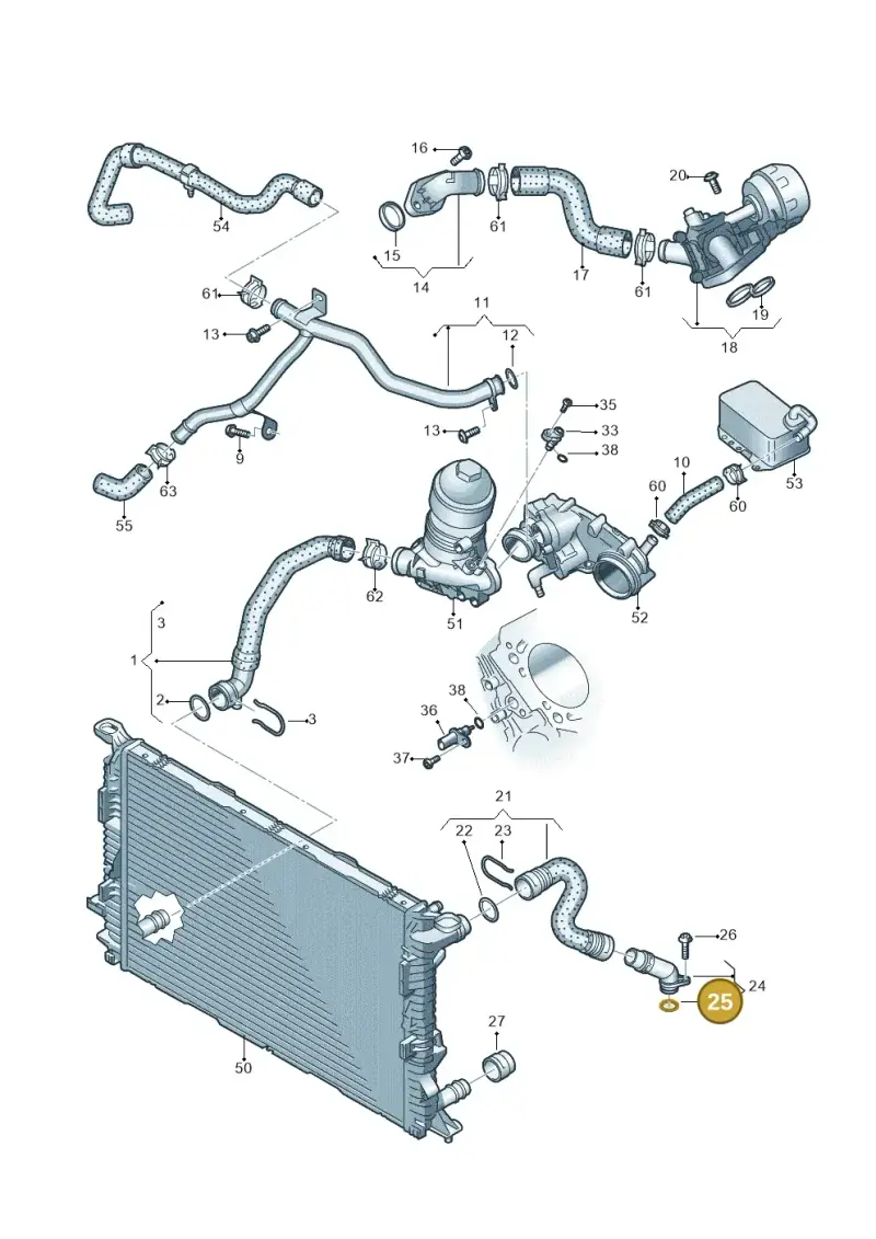 N90275302 — Audi A5 Cabrio 2.0 (2016-2018) diagram 849121055, position 25