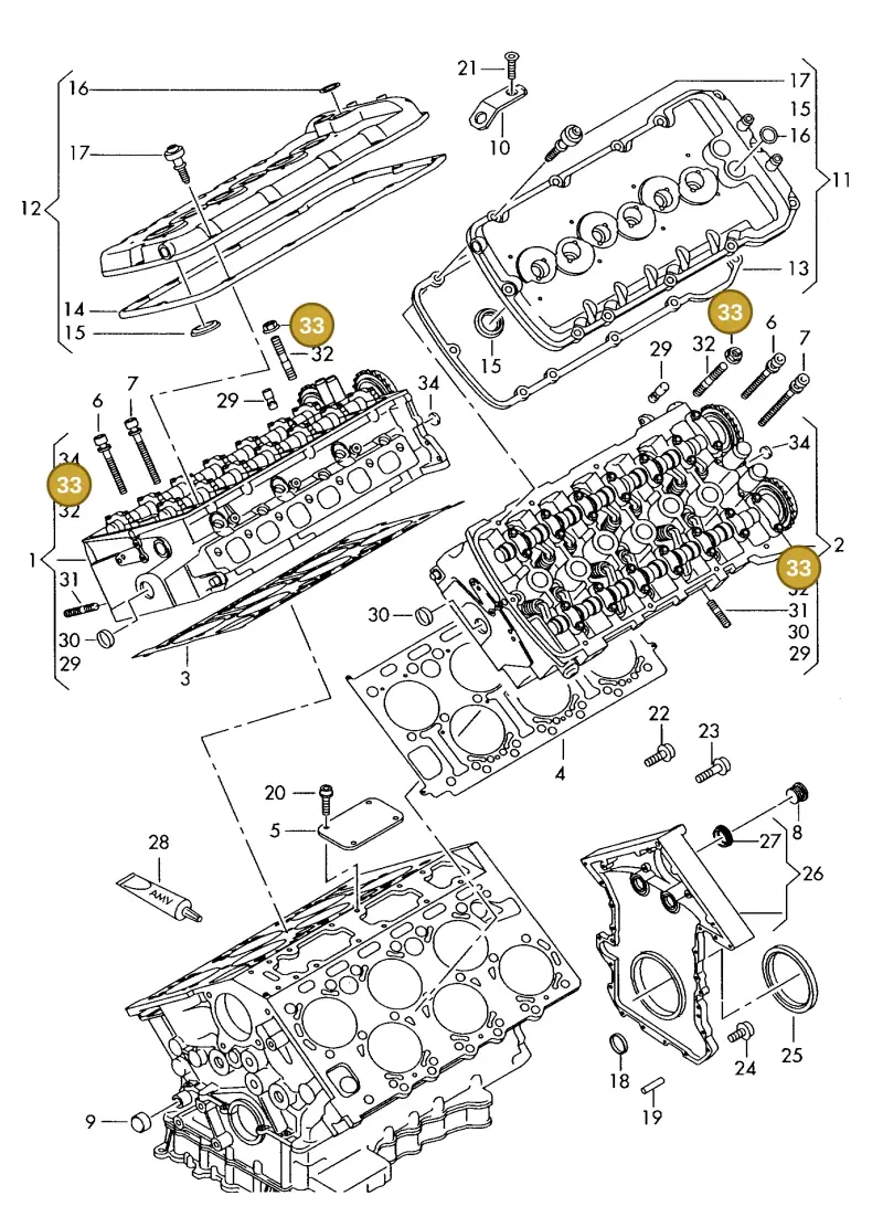 N90279001 — Audi A8 quattro (1999-2002) diagram 257103700, position 33