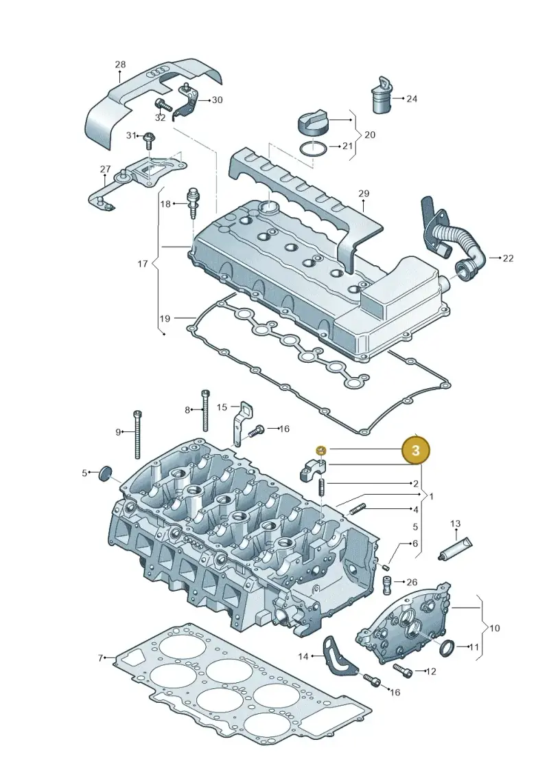 N90279006 — Audi Q7 qu. 3.0 TDI (2009-2015) diagram 675103200, position 3