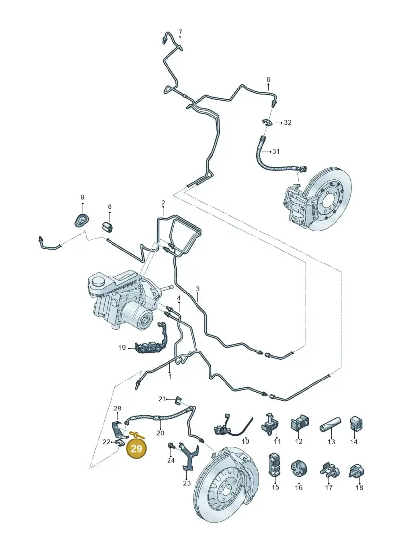 N90286604 — Audi A5 Limo 2.0 (2024-) diagram 8wk611020, position 29
