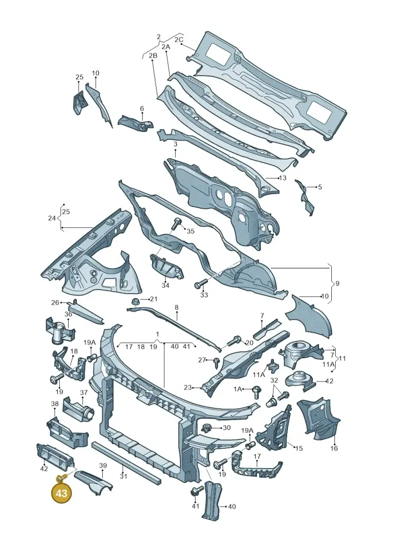 N90288606 — Audi RS3 Sportback (2011-2012) diagram 412805000, position 43