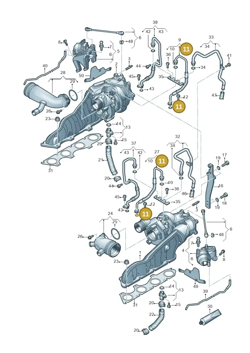 N90303801 — Audi A7 Sportback (2014-2018) diagram 696145250, position 11