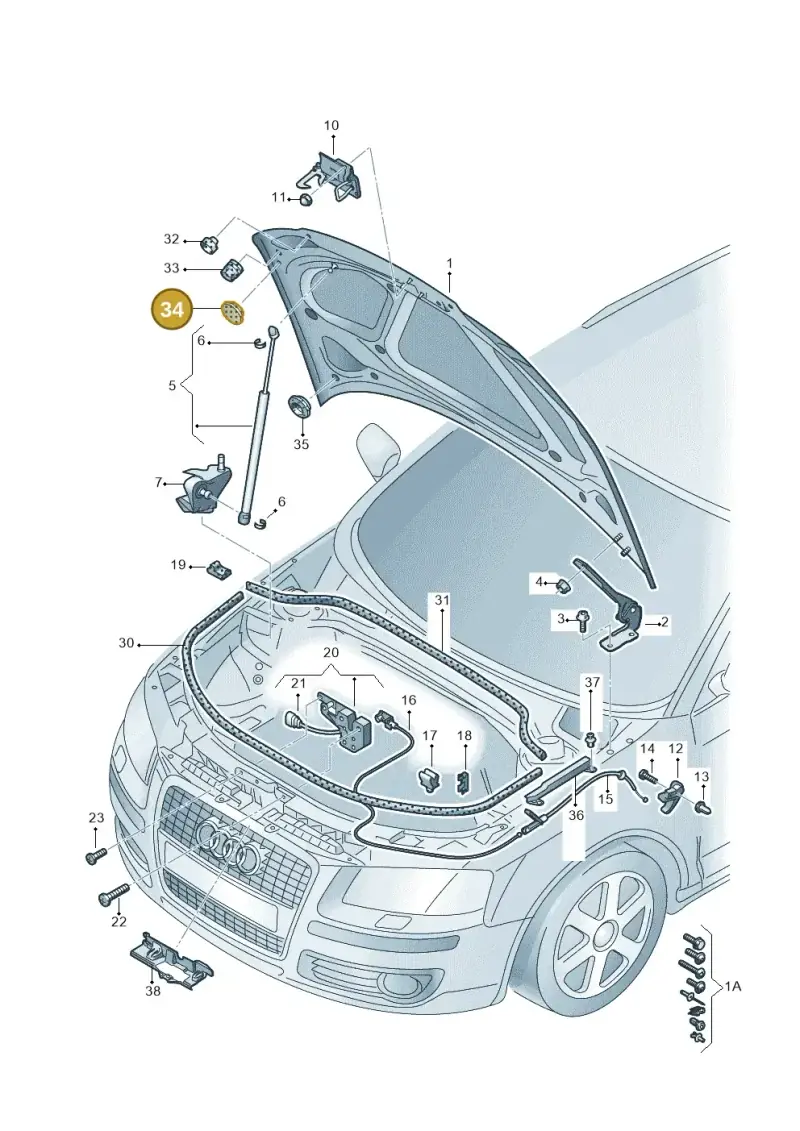 N90325701 — Audi RS3 Sportback (2011-2012) diagram 412823100, position 34