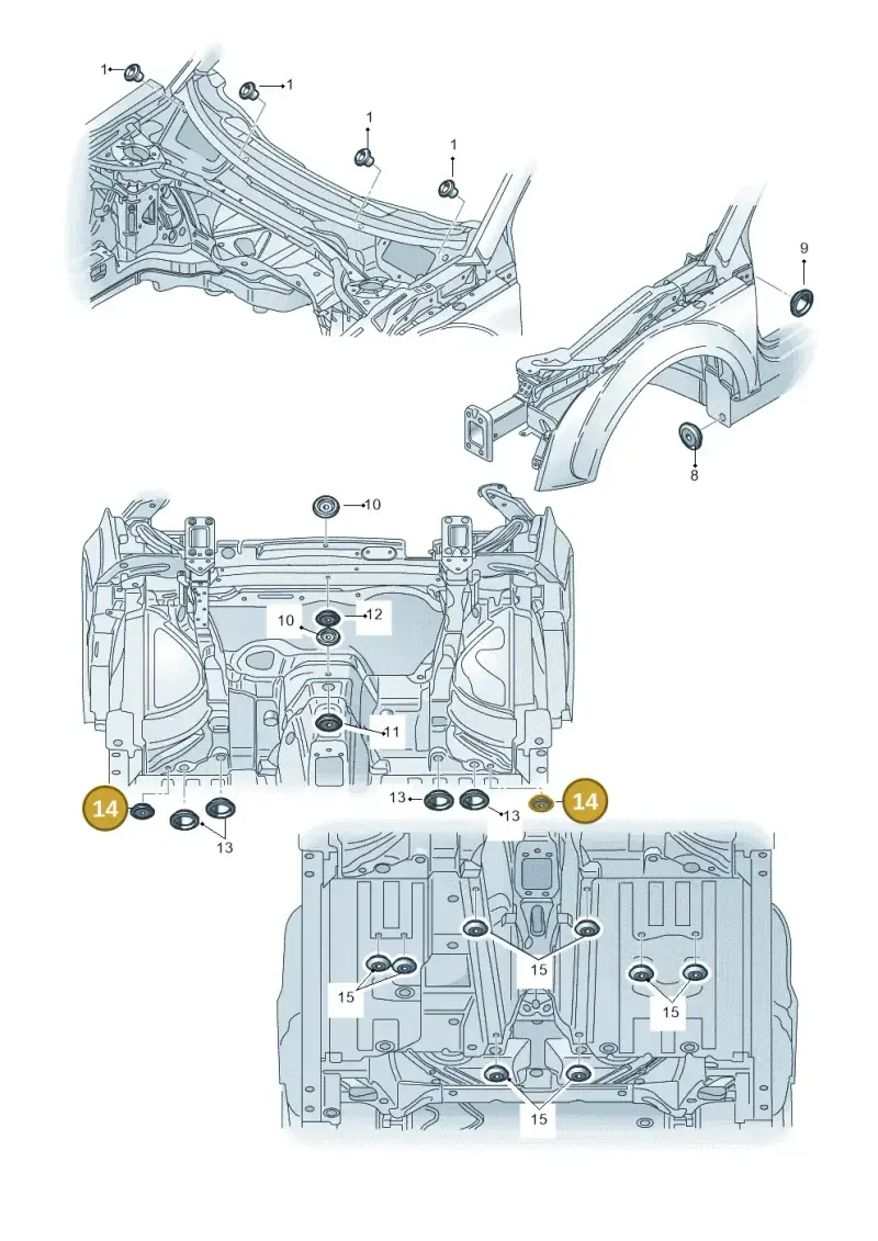 N90325701 — Audi TTS Coupe 2.0 (2010-2014) diagram 609803350, position 14