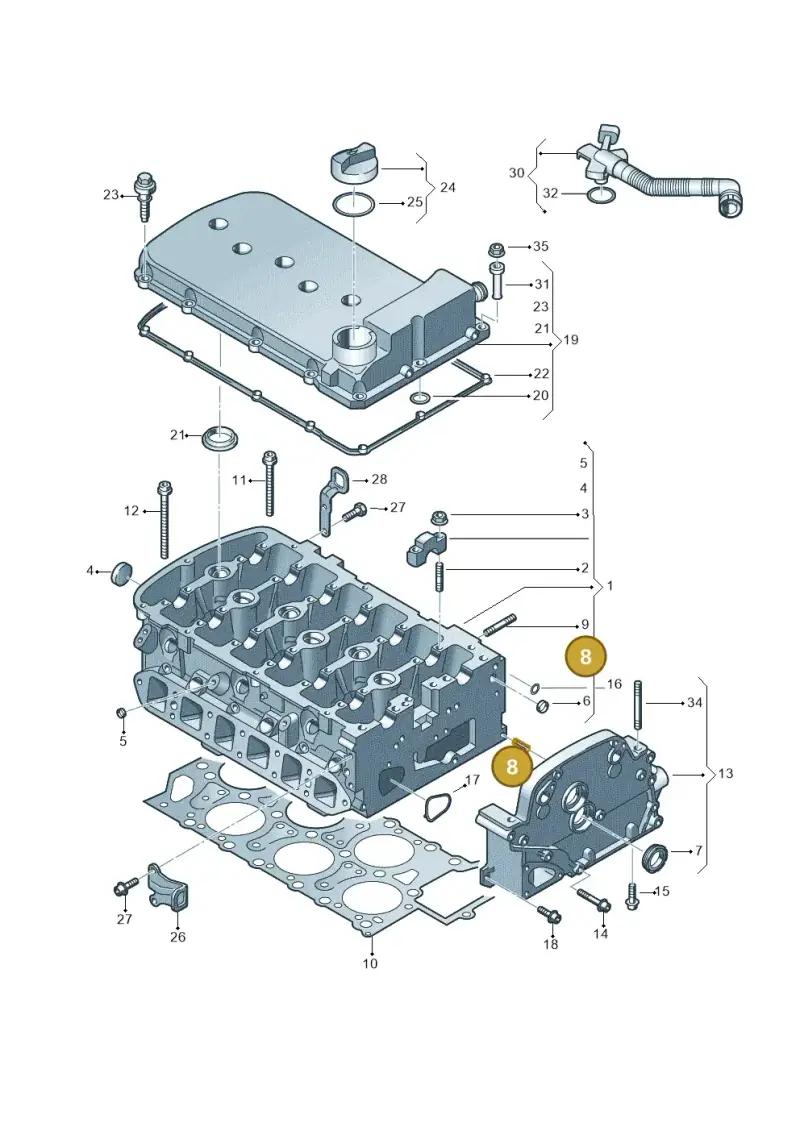 N90332701 — Audi A3 Sportback (2008-2013) diagram 278103600, position 8
