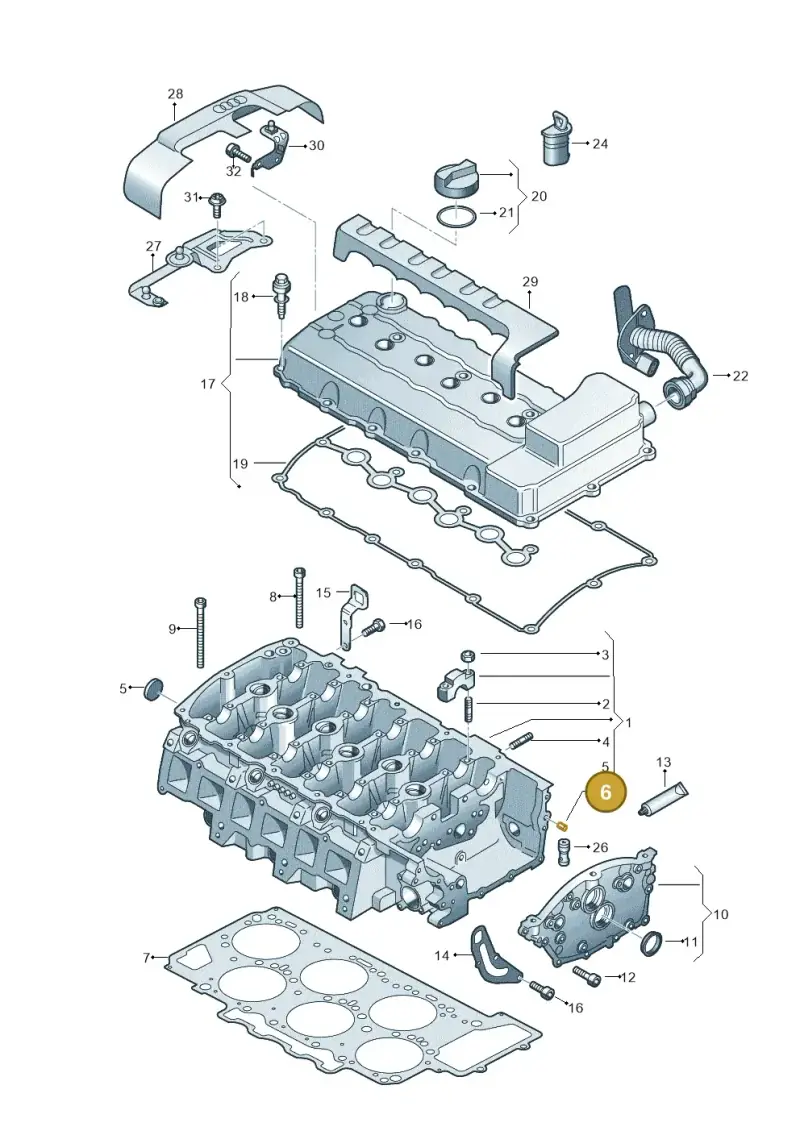N90332701 — Audi Q7 qu. 3.0 TDI (2009-2015) diagram 675103200, position 6