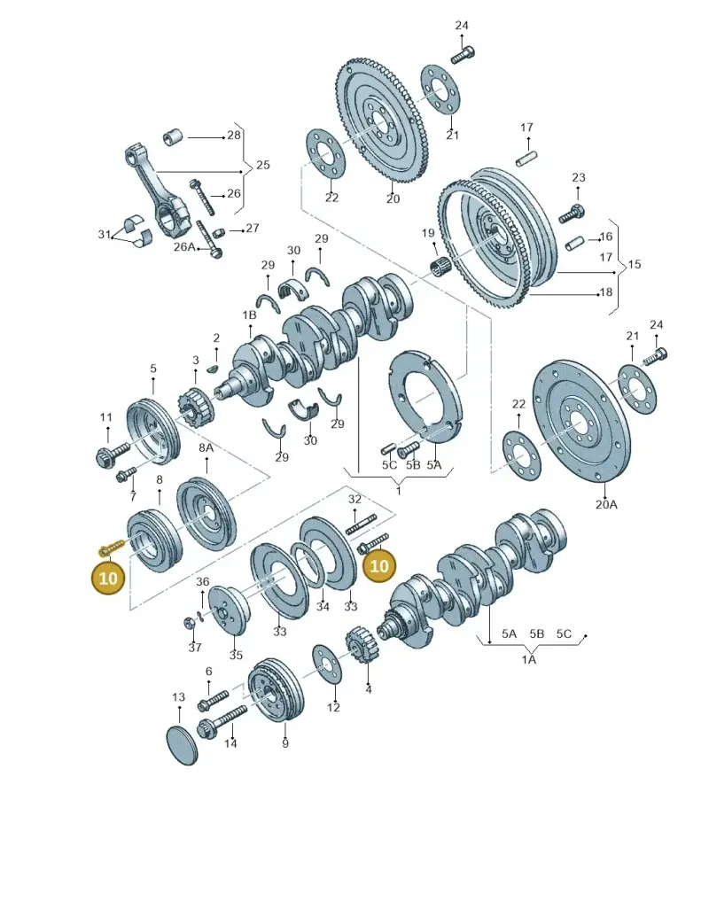 N90339601 — Audi A6/Wagon          96 (1995-1996) diagram 123105150, position 10