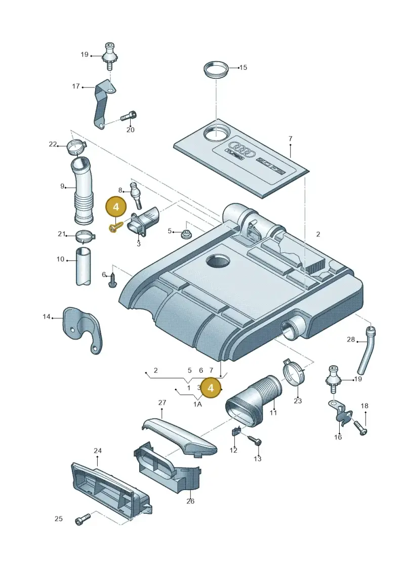 N90347402 — Audi A3 Sportback (2008-2013) diagram 412133400, position 4