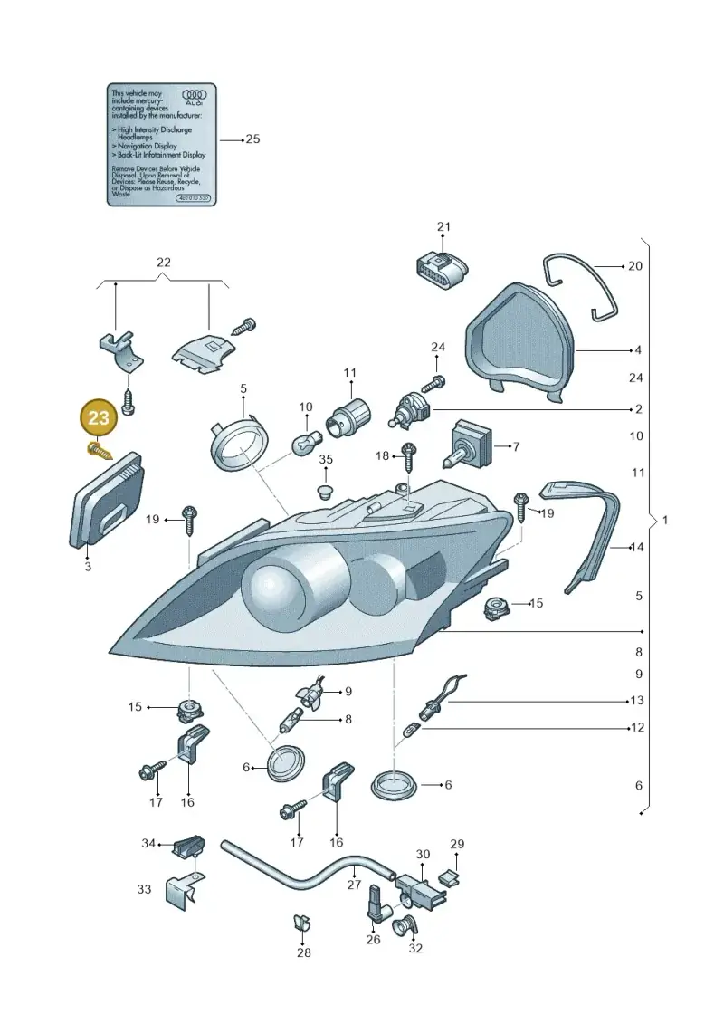 N90347402 — Audi TTS Coupe 2.0 (2010-2014) diagram 609941100, position 23