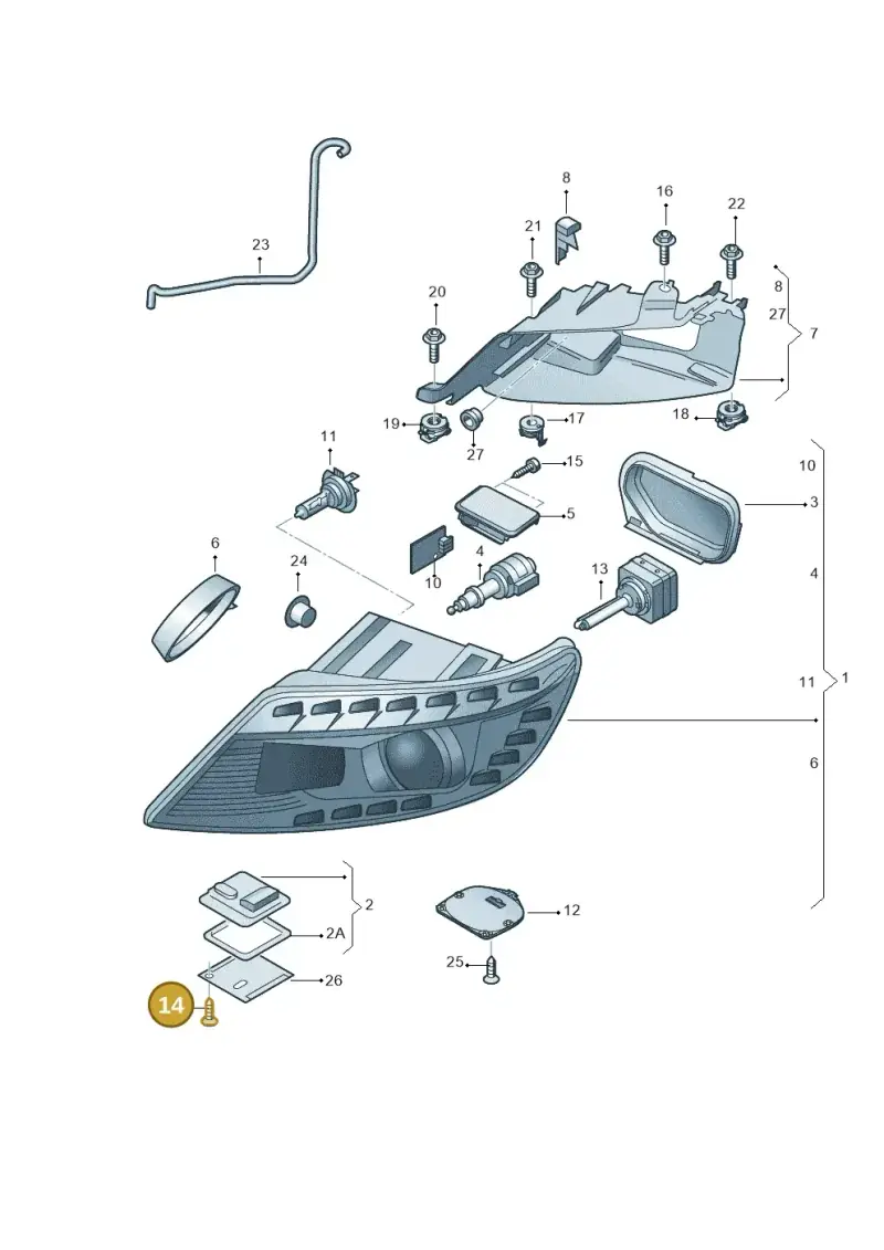N90347402 — Audi Q7 qu. 3.0 TDI (2009-2015) diagram 675941100, position 14