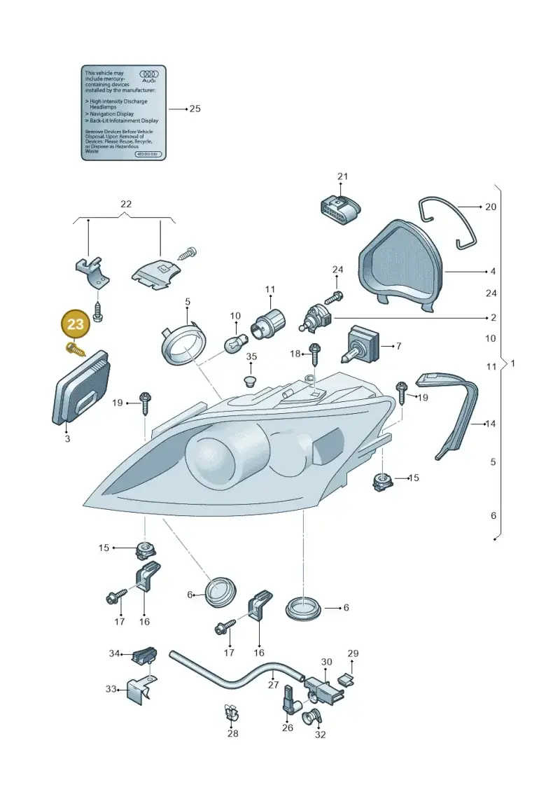 N90347402 — Audi TTRS Plus Coupe (2009-2014) diagram 676941100, position 23