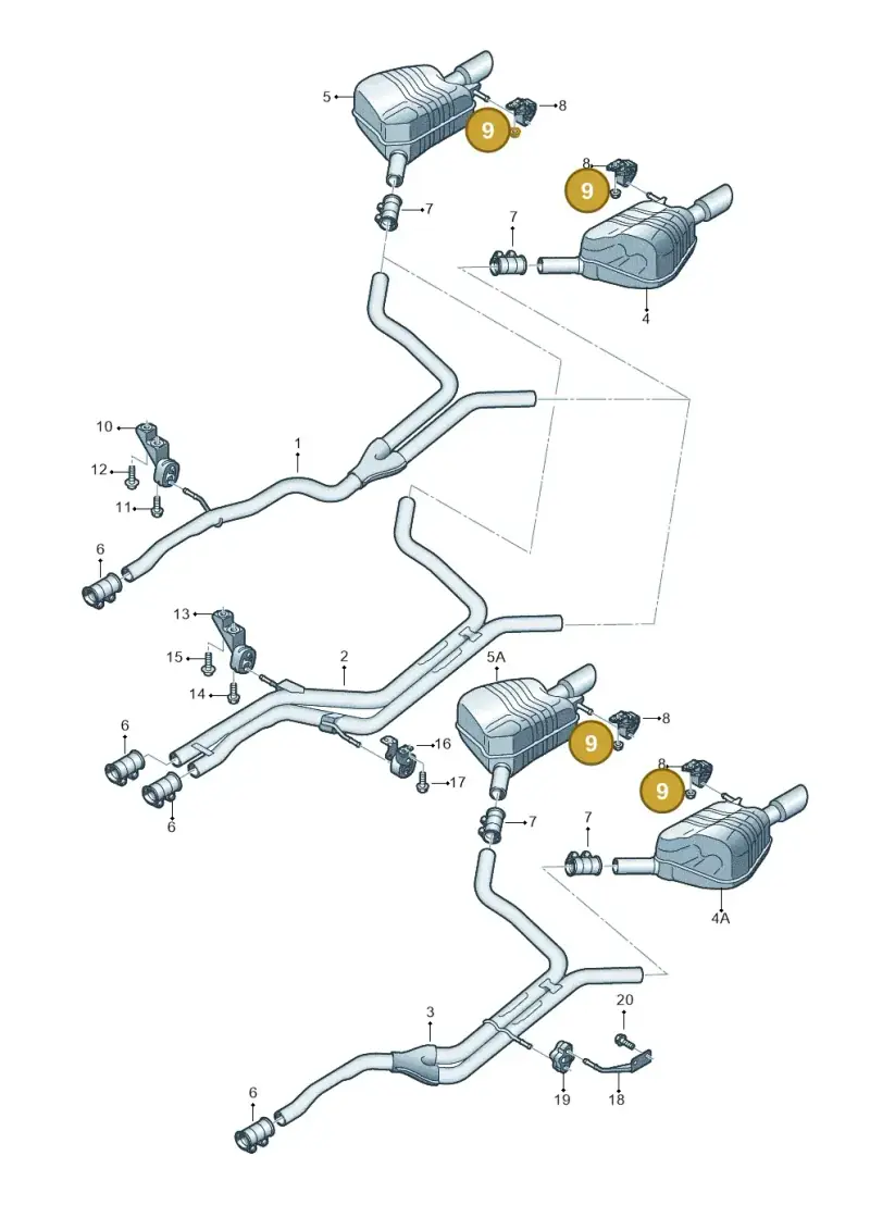 N90348411 — Audi A6 Av. qu. 3.0 (2012-2018) diagram 738253900, position 9