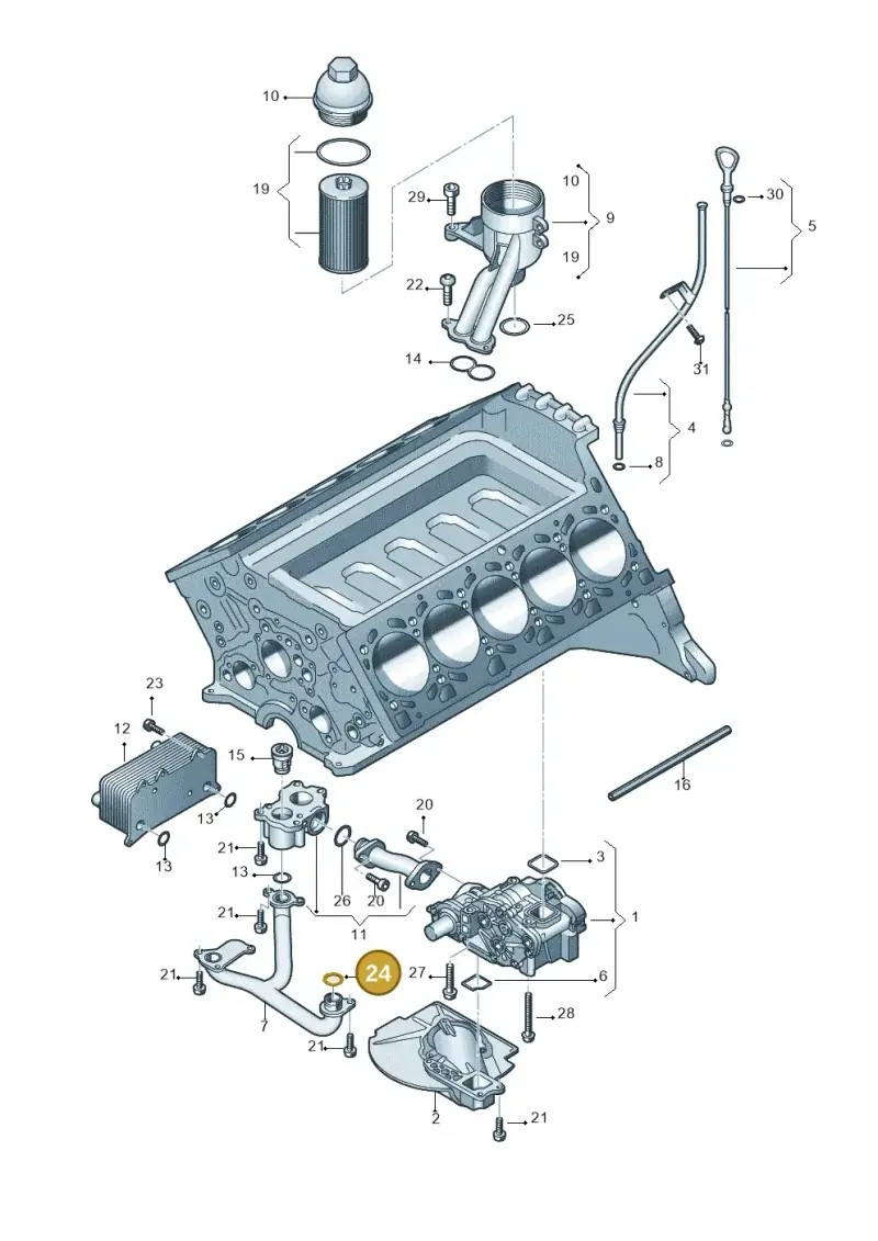 N90354101 — Audi A6 2.7 TDI (2008-2011) diagram 448115420, position 24