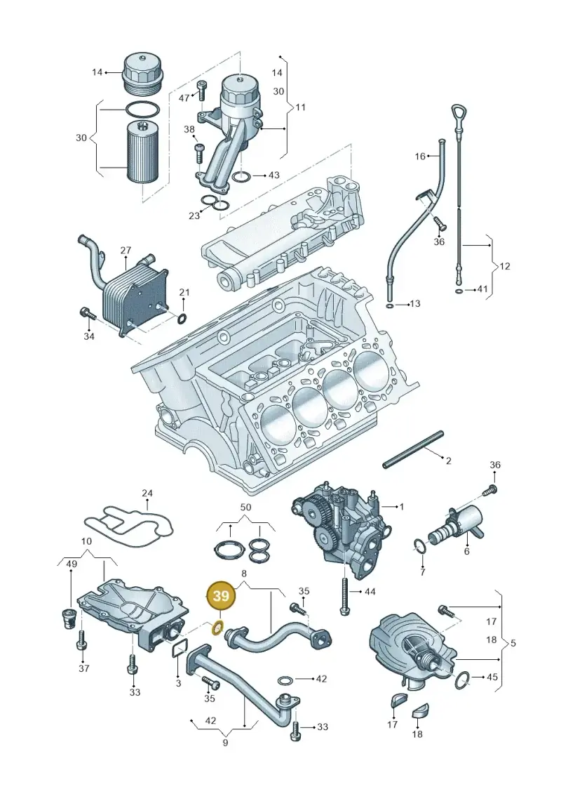 N90354101 — Audi RS4 Av. qu. 4.2 (2012-2015) diagram 696115300, position 39