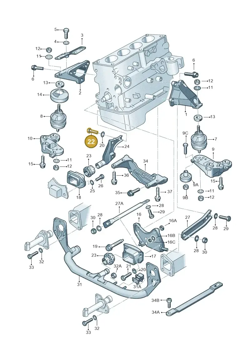 N90355902 — Audi A6/Wagon/quattro (2001-2004) diagram 156199200, position 22