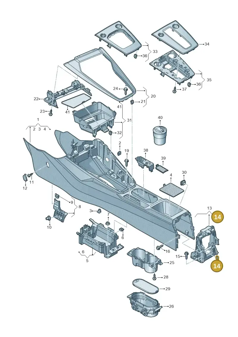 N90356203 — Audi A3 Sportback (2019-2021) diagram 596863500, position 14