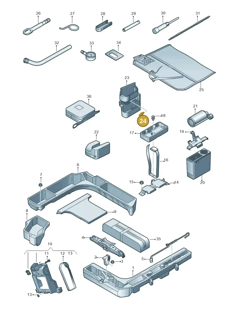 N90359101 — Audi A3 Sportback (2016-2020) diagram 745011150, position 24