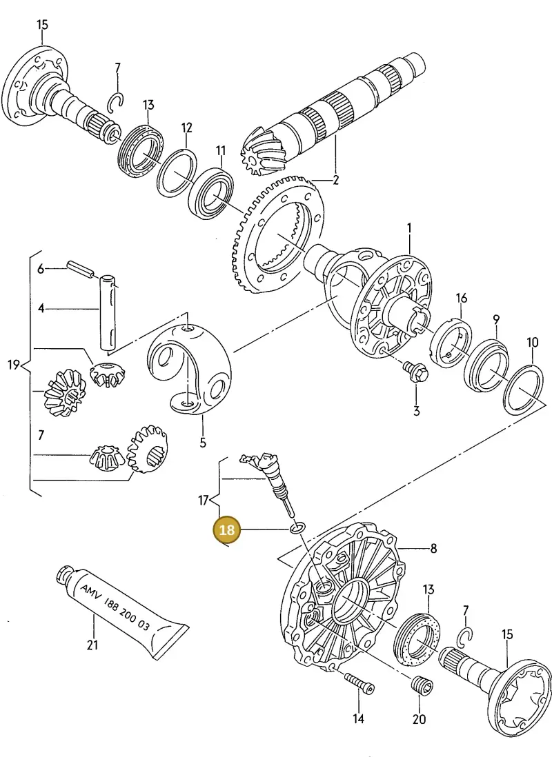 N90368402 — Audi 90                93 (1992-1993) diagram 118409150, position 18