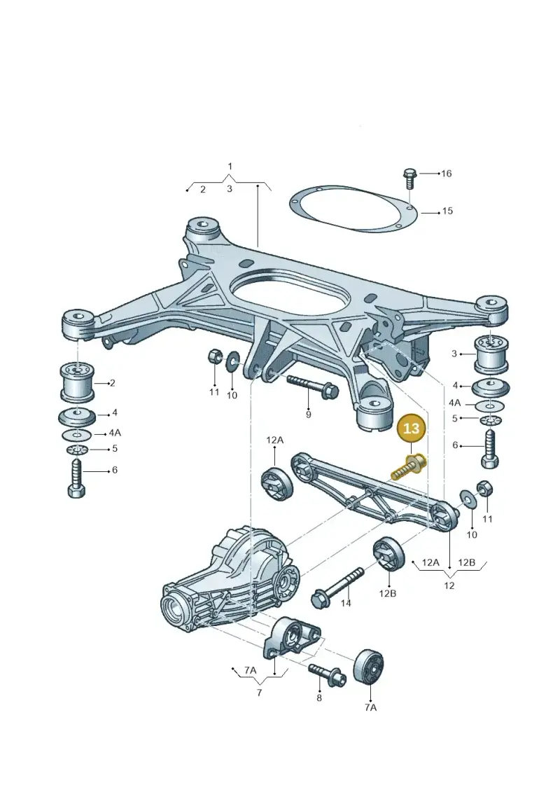 N90415003 — Audi A8/S8/qu. lang (2003-2007) diagram 152505100, position 13