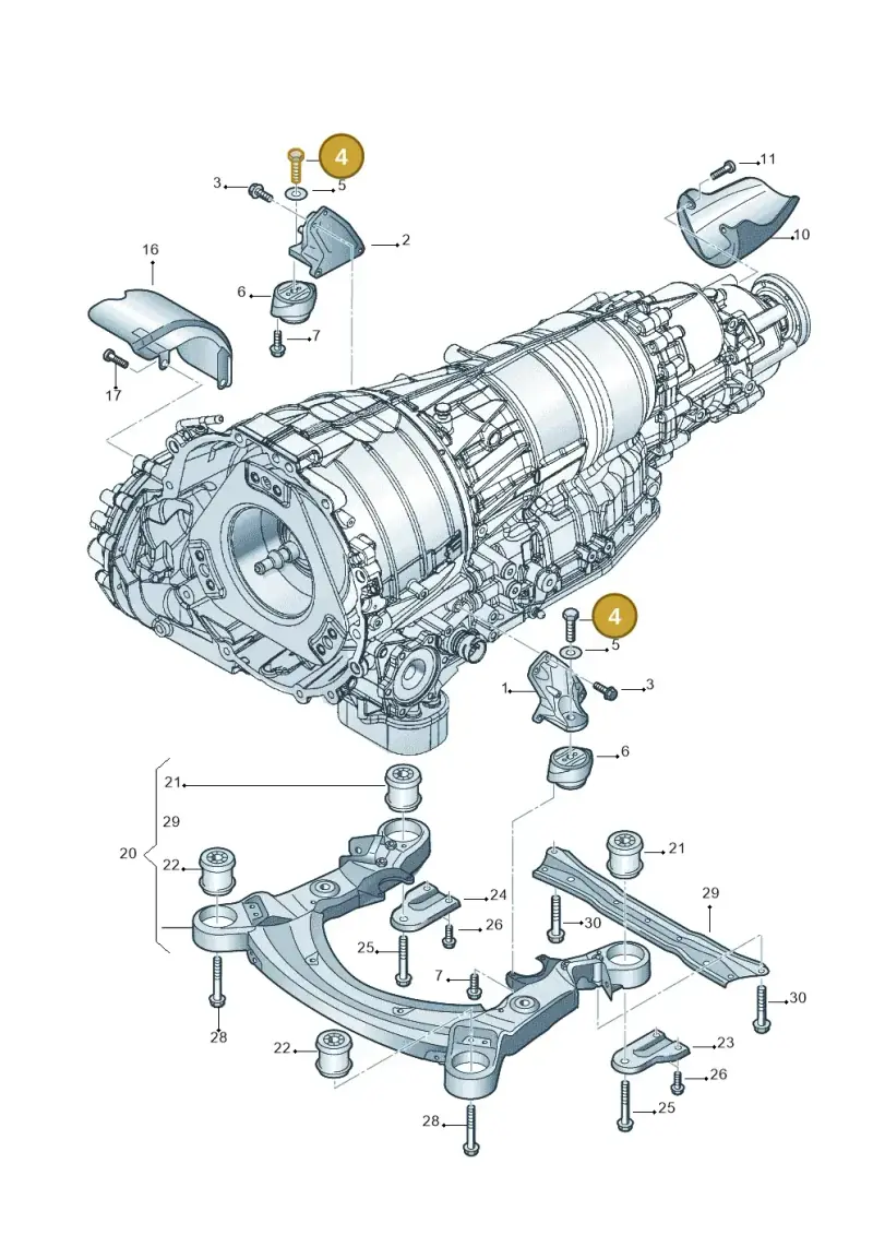 N90415003 — Audi A8/S8/qu. lang    08> (2007-) diagram 448399800, position 4