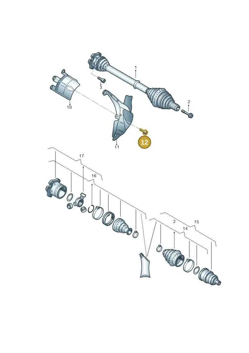 N90415405 — Audi A7 Sportback (2014-2018) diagram 788407300, position 12