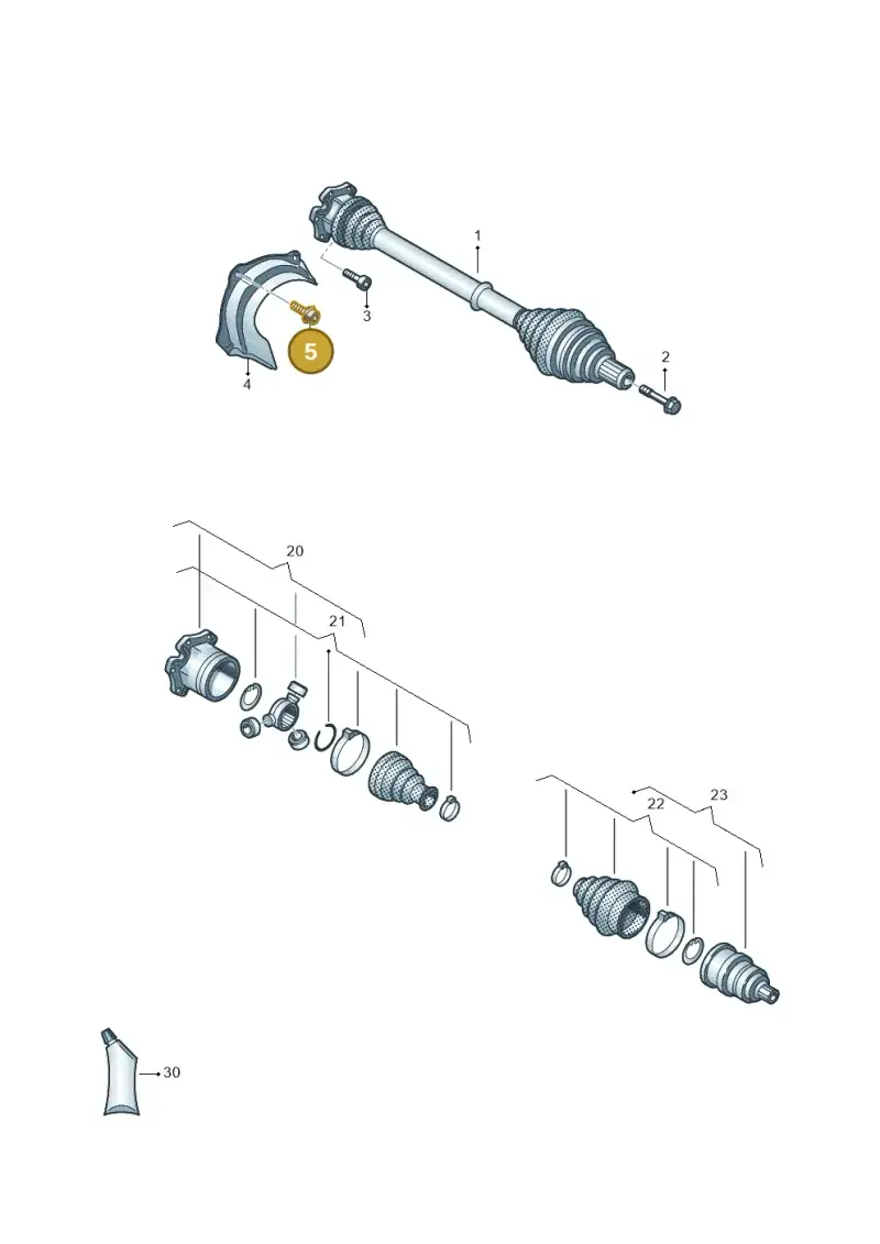 N90415405 — Audi A5 Limo 2.0 (2024-) diagram 439407025, position 5