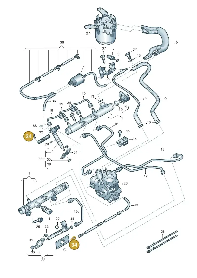 N90427502 — Audi Q7 qu. 3.0 TDI (2009-2015) diagram 620130750, position 34