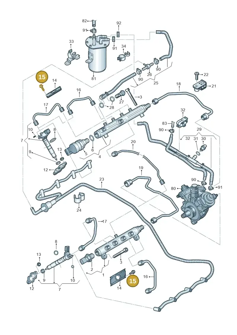 N90427502 — Audi A8L qu. 3.0 TDI (2013-2018) diagram 693130620, position 15