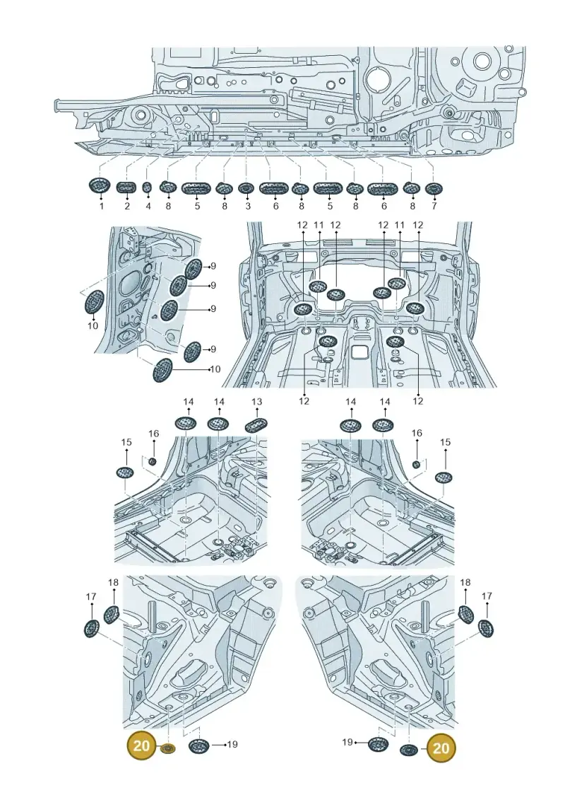 N90436101 — Audi A1 Sportback (2014-2018) diagram 792803360, position 20