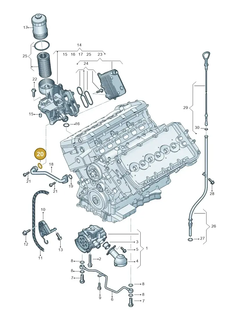 N90436601 — Audi A8/S8/qu. lang    08> (2007-) diagram 291115400, position 20