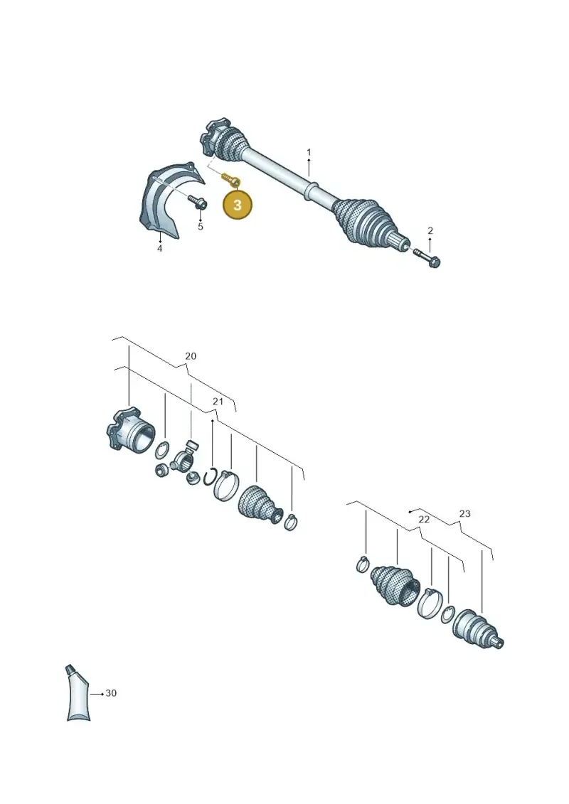 N90441103 — Audi A5 Limo 2.0 (2024-) diagram 439407025, position 3