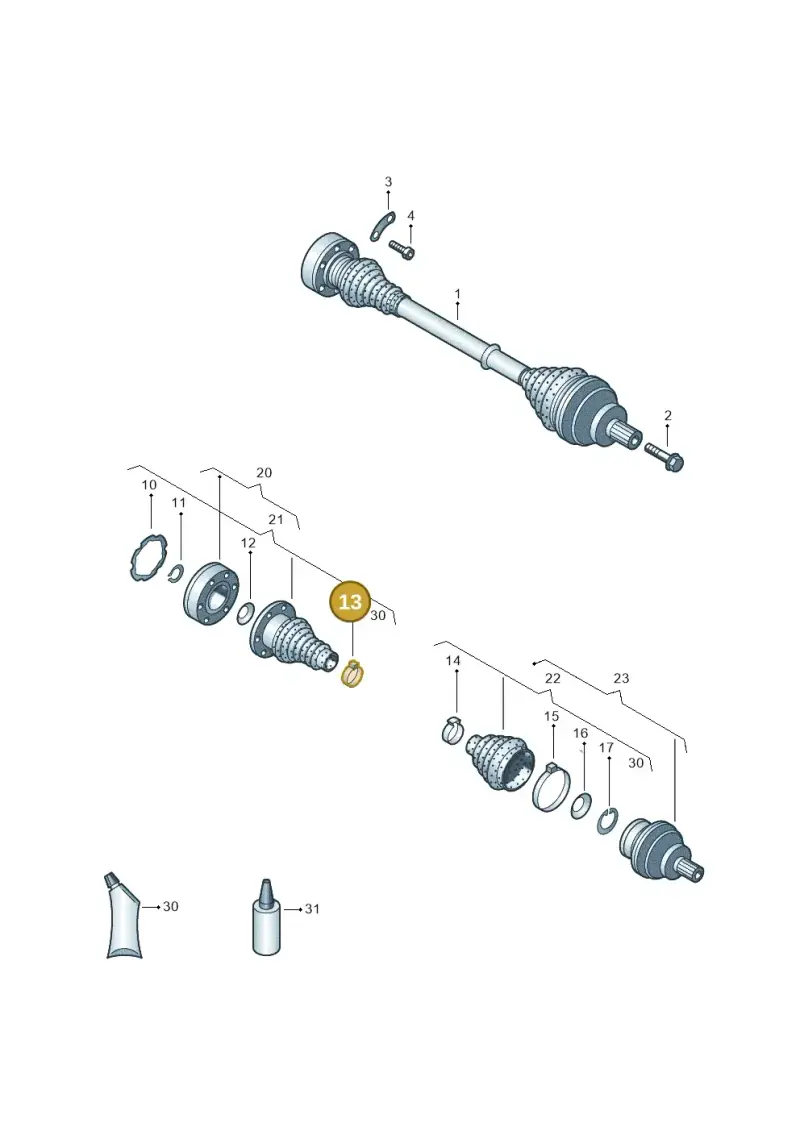 N90442501 — Audi A3 Sportback (2016-2020) diagram 656501100, position 13