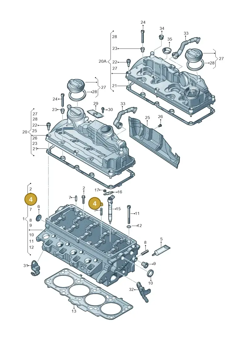 N90446502 — Audi Q3 2.0 TDI (2014-2019) diagram 646103560, position 4