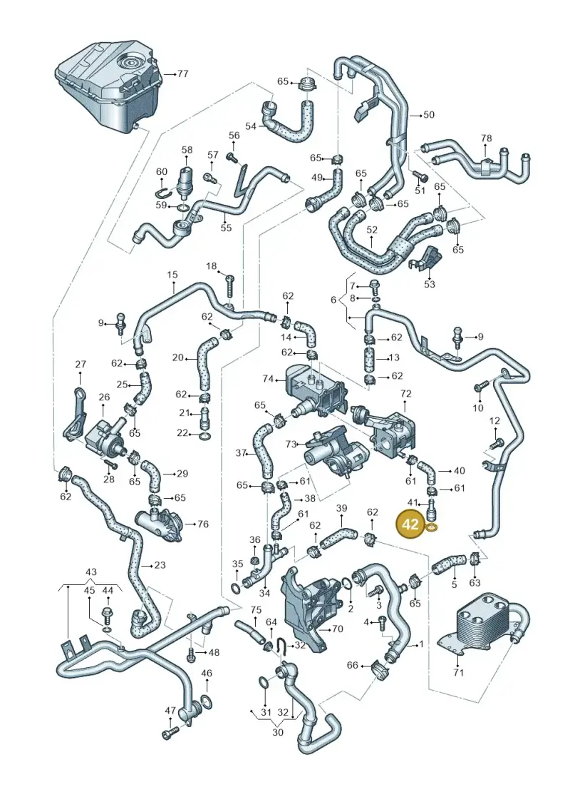 N90452003 — Audi Q7 qu. 3.0 TDI (2009-2015) diagram 493121230, position 42