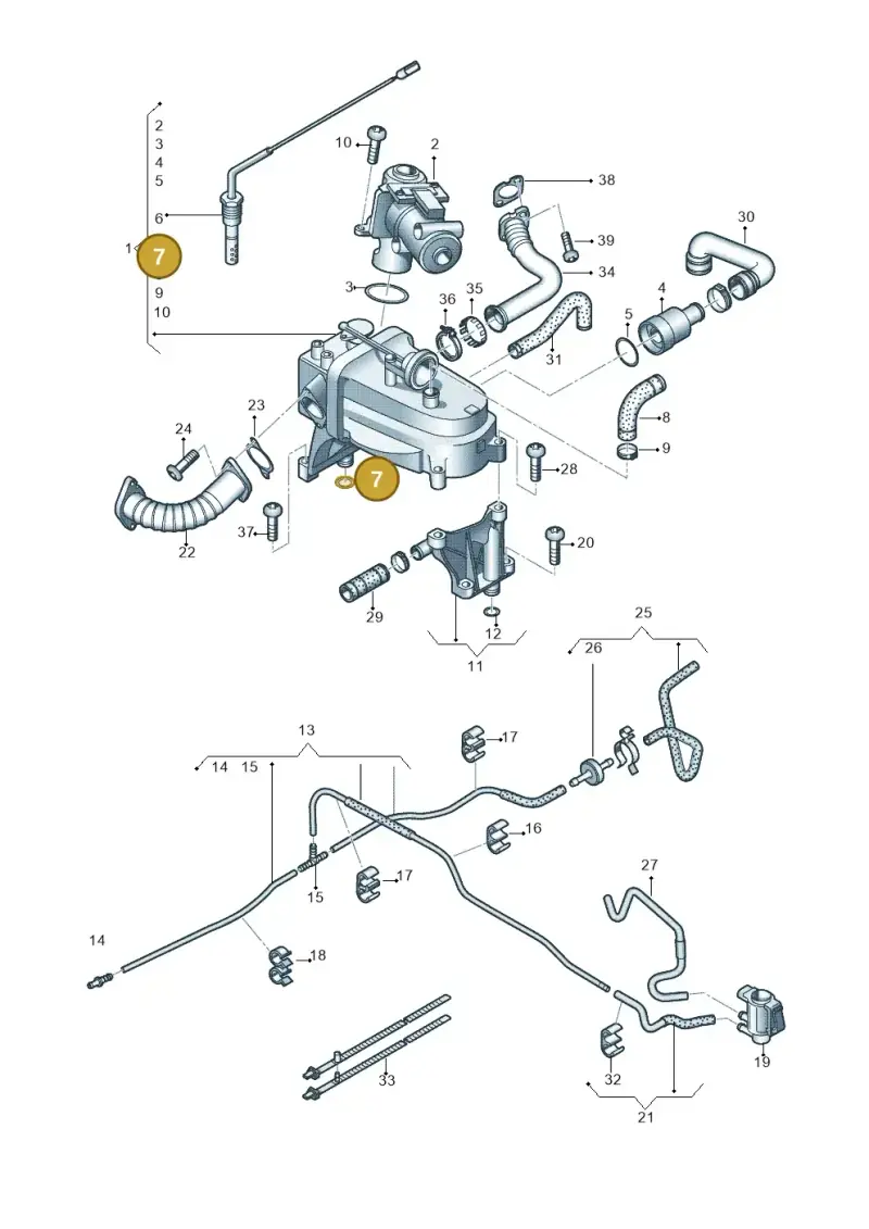 N90452003 — Audi A4 Av. Allroad (2008-2016) diagram 620131650, position 7