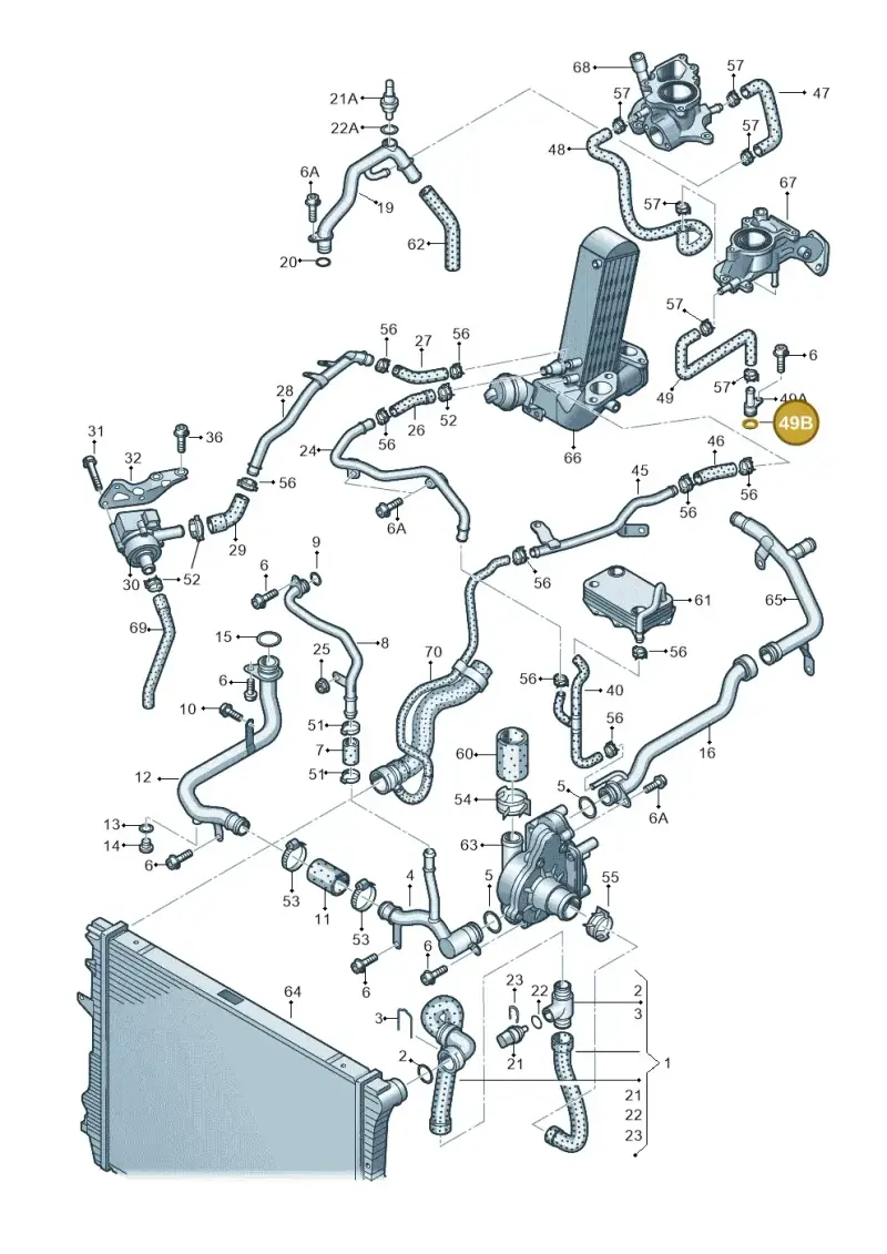 N90452003 — Audi Q7 qu. 3.0 TDI (2009-2015) diagram 675121310, position 49B